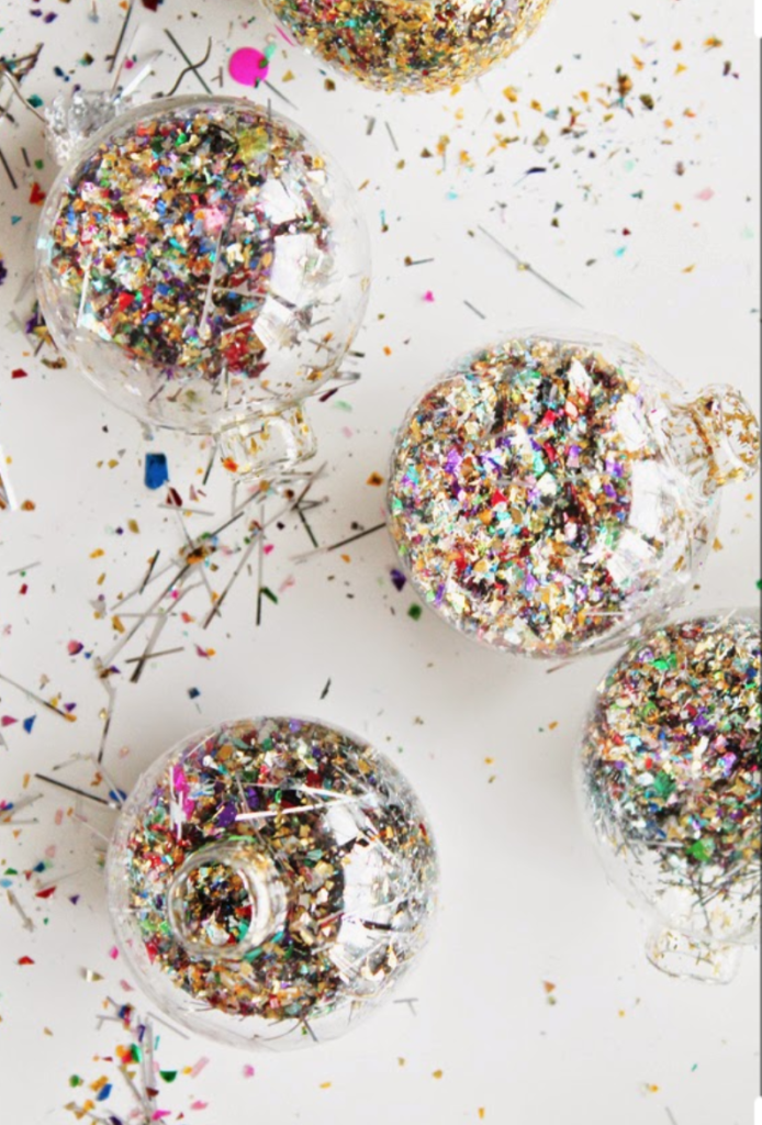 christmas baubles glitter