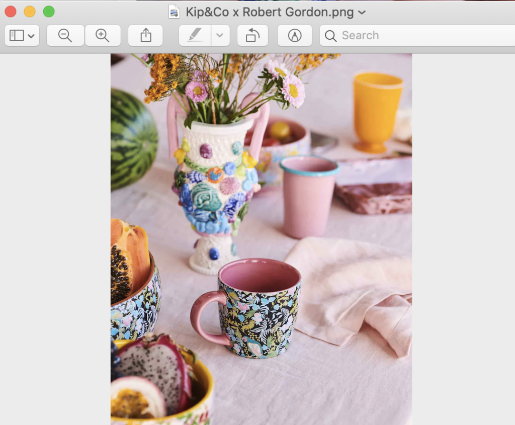 image of kipandco mug and an example fo how to name your product images to maximise seo on your ecommerce website when loading products onto shopify.