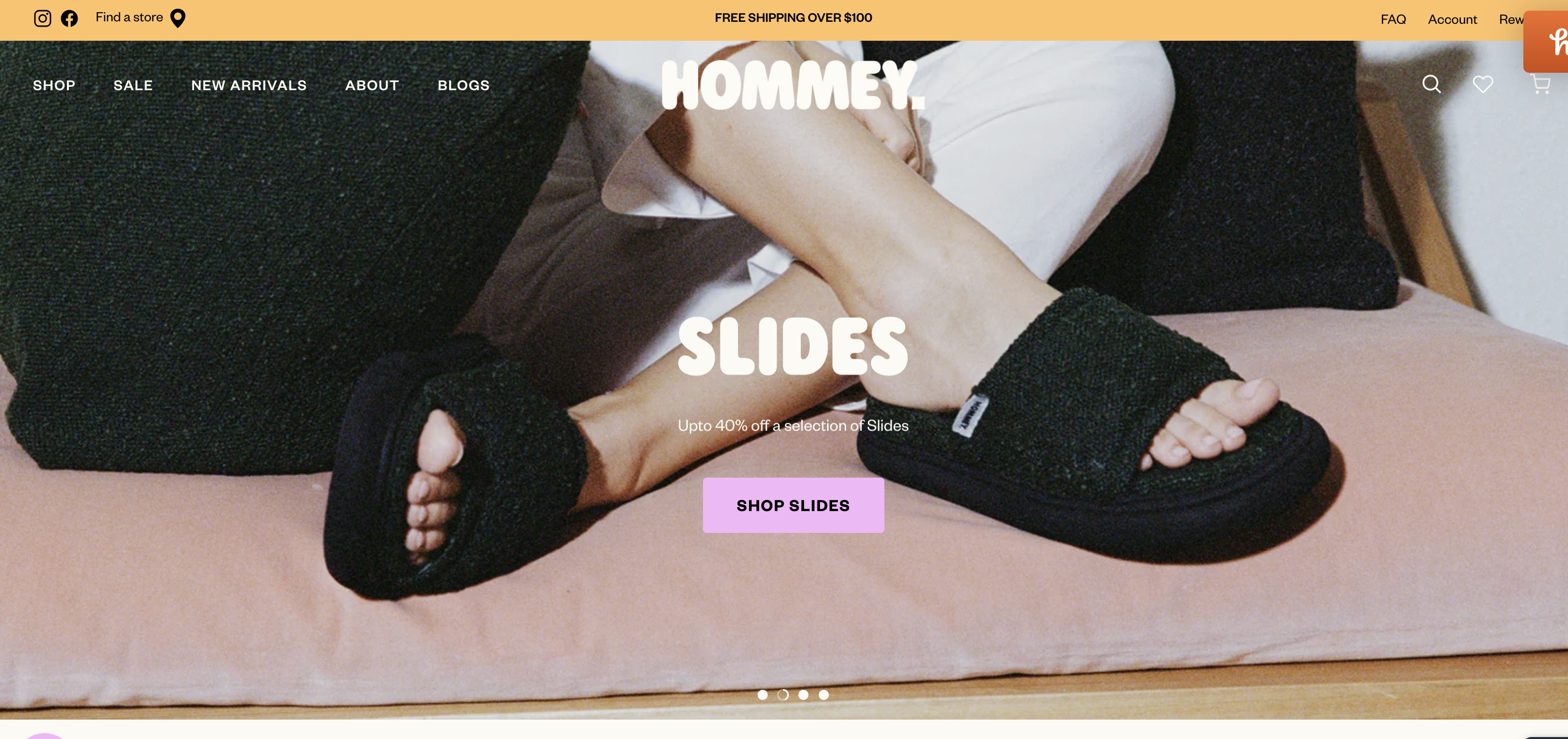 image of hommey website sharign how it is a good example fo a high converting ecommerce store.